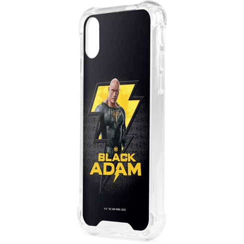 DC Comics Black Adam Movie Art Character and logo iPhone XS Clear Case