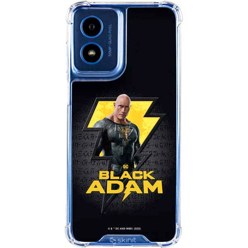 DC Comics Black Adam Movie Art Character and logo Moto G Play 4G (2024) Clear Case