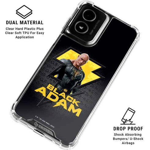 DC Comics Black Adam Movie Art Character and logo Moto G Power 5G (2024) Clear Case