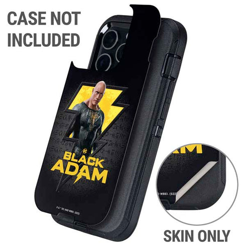 DC Comics Black Adam Movie Art Character and logo Otterbox Defender iPhone Skin