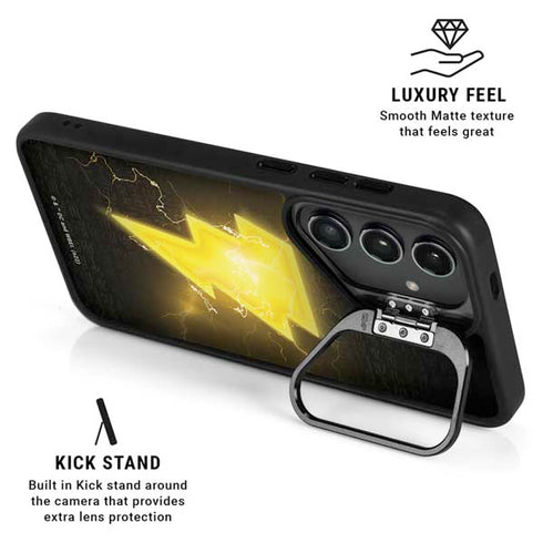 DC Comics Black Adam Lightning Bolt Galaxy S25 Plus Kickstand Case