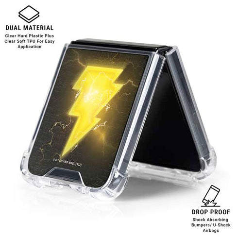 DC Comics Black Adam Lightning Bolt Galaxy Z Flip7 Clear Case