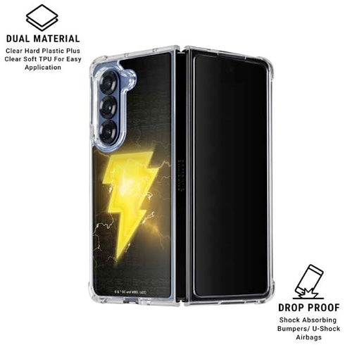 DC Comics Black Adam Lightning Bolt Galaxy Z Fold7 Clear Case