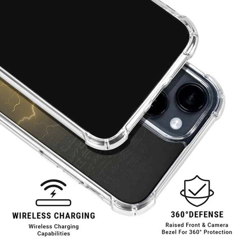 DC Comics Black Adam Lightning Bolt iPhone 15 Clear Case