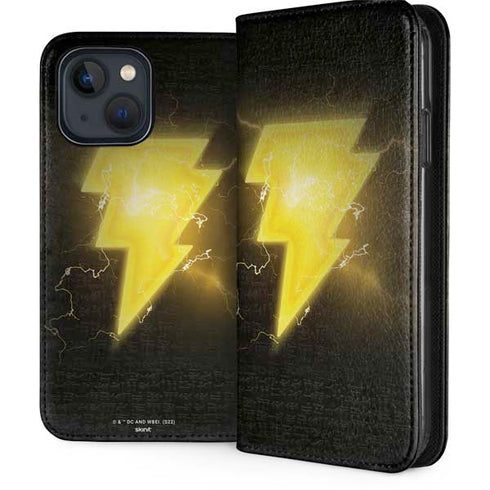DC Comics Black Adam Lightning Bolt iPhone 15 Plus Folio Case
