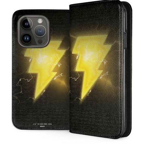 DC Comics Black Adam Lightning Bolt iPhone 15 Pro Folio Case