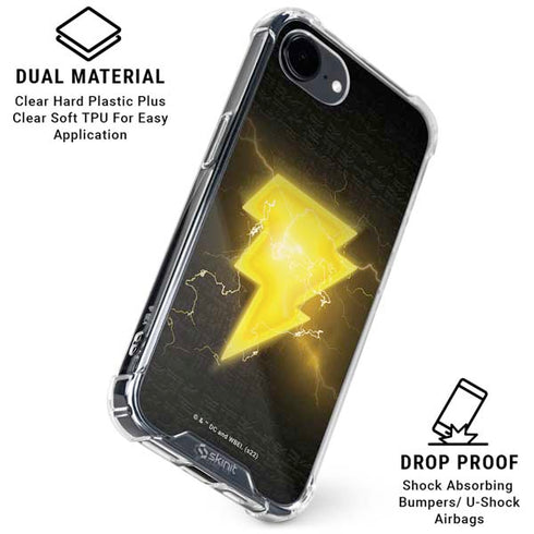 DC Comics Black Adam Lightning Bolt iPhone 16e Clear Case