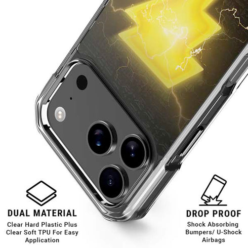DC Comics Black Adam Lightning Bolt iPhone 18 Pro Clear Case