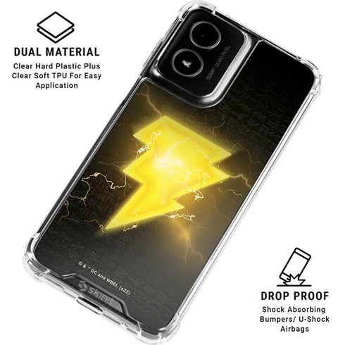 DC Comics Black Adam Lightning Bolt Moto G Power 5G (2024) Clear Case