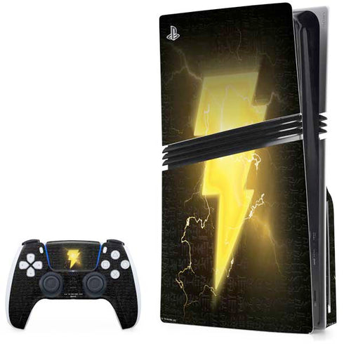 DC Comics Black Adam Lightning Bolt PS5 Pro Disk Bundle Skin