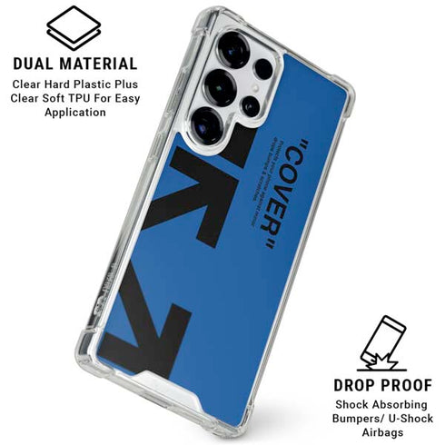 Black and Blue Arrows Galaxy S25 Ultra Clear Case
