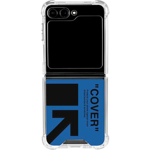 Black and Blue Arrows Galaxy Z Flip6 Clear Case