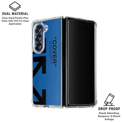 Black and Blue Arrows Galaxy Z Fold6 Clear Case