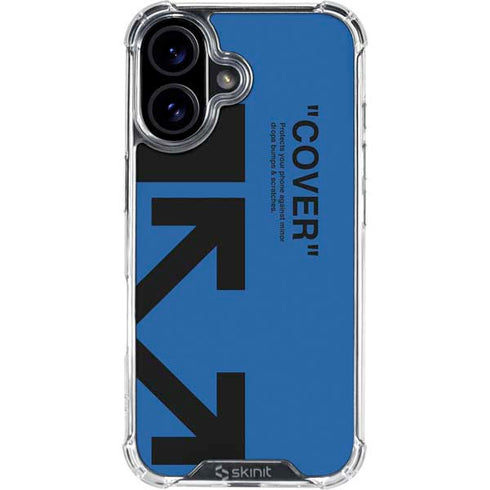 Black and Blue Arrows iPhone 16 Plus Clear Case