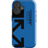 Black and Blue Arrows iPhone 16 Plus Impact Case