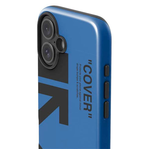 Black and Blue Arrows iPhone 16 Plus Impact Case
