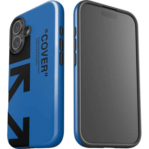 Black and Blue Arrows iPhone 16 Plus Impact Case