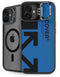 Black and Blue Arrows iPhone 16 Plus Kickstand Case