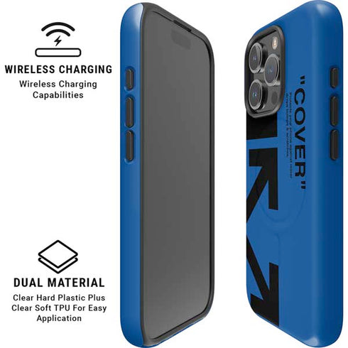 Black and Blue Arrows iPhone 16 Pro Max Magsafe Impact Case