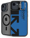 Black and Blue Arrows iPhone 16e Kickstand Case