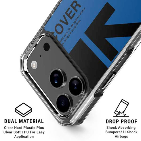 Black and Blue Arrows iPhone 18 Pro Clear Case