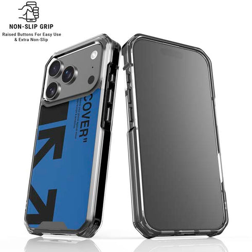 Black and Blue Arrows iPhone 18 Pro Clear Case
