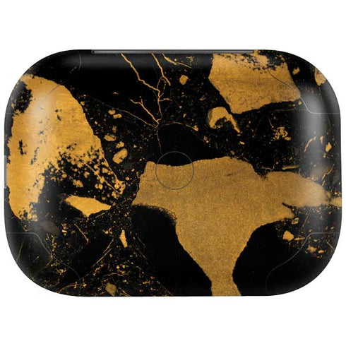 Black and Gold Scattered Marble Amazon Echo Buds Skin