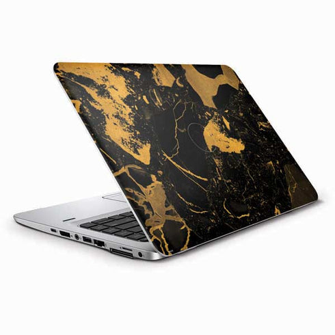 Black and Gold Scattered Marble HP Elitebook Skin