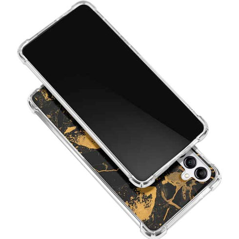 Black and Gold Scattered Marble Gabb Phone 4 Clear Case