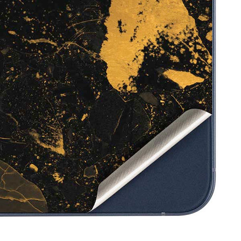 Black and Gold Scattered Marble Galaxy A36 5G Skin