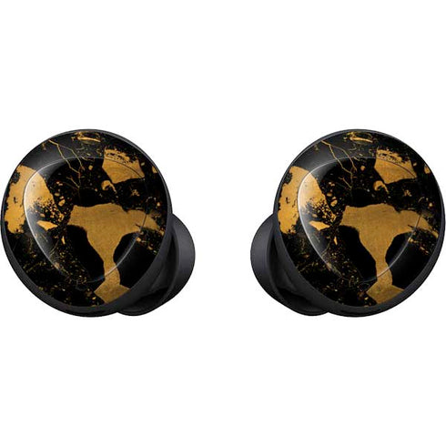 Black and Gold Scattered Marble Galaxy Buds Skin