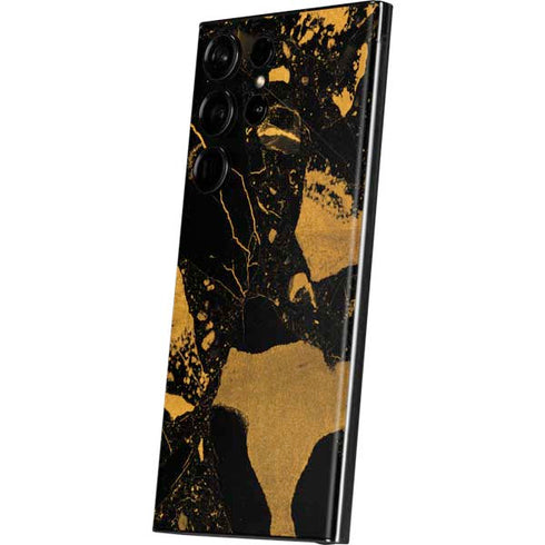 Black and Gold Scattered Marble Galaxy Skins