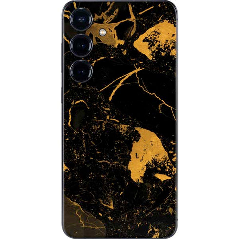Black and Gold Scattered Marble Galaxy S24 Skin