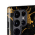 Black and Gold Scattered Marble Galaxy S25 Ultra Impact Case