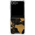Black and Gold Scattered Marble Galaxy Z Flip7 Clear Case