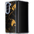 Black and Gold Scattered Marble Galaxy Z Fold5 5G Clear Case