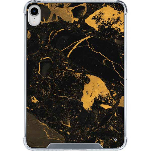 Black and Gold Scattered Marble iPad 11th Gen (2025) Clear Case