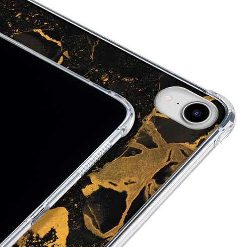 Black and Gold Scattered Marble iPad 11th Gen (2025) Clear Case