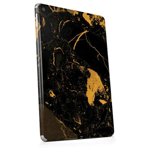 Black and Gold Scattered Marble Apple iPad Skin