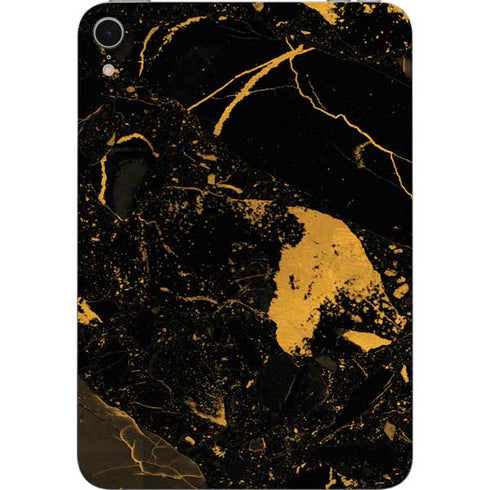 Black and Gold Scattered Marble Apple iPad Mini Skin