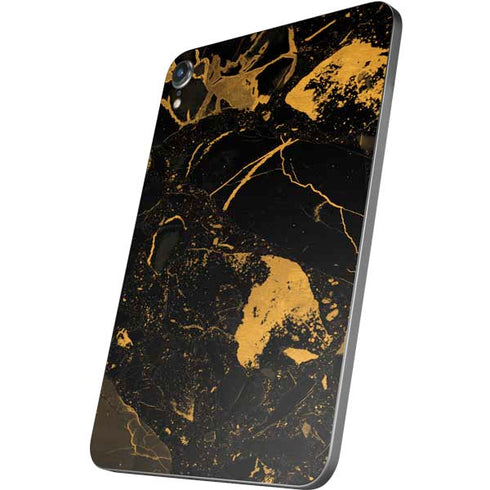 Black and Gold Scattered Marble Apple iPad Mini Skin