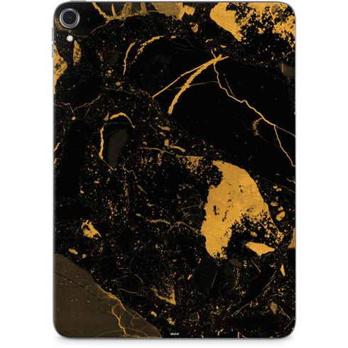 Black and Gold Scattered Marble Apple iPad Pro Skin