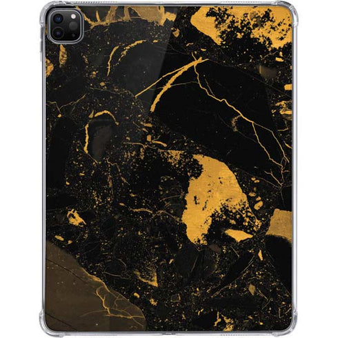 Black and Gold Scattered Marble iPad Pro 11in (2024) Clear Case