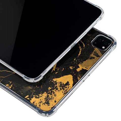 Black and Gold Scattered Marble iPad Cases