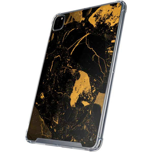 Black and Gold Scattered Marble iPad Cases
