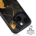 Black and Gold Scattered Marble iPhone 13 Kickstand Case