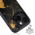 Black and Gold Scattered Marble iPhone 14 Kickstand Case