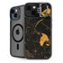 Black and Gold Scattered Marble iPhone 14 Plus Kickstand Case
