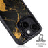 Black and Gold Scattered Marble iPhone 14 Plus Kickstand Case