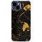 Black and Gold Scattered Marble iPhone 15 Clear Case